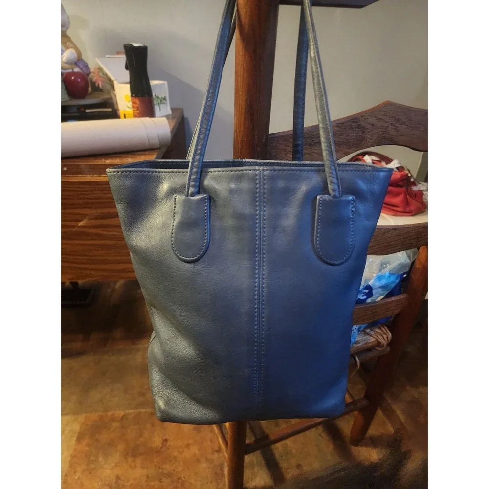 Vintage Coach Periwinkle Blue Lunch Tote Shoulder Bag 1990s B5C-4068 Rare HTF
